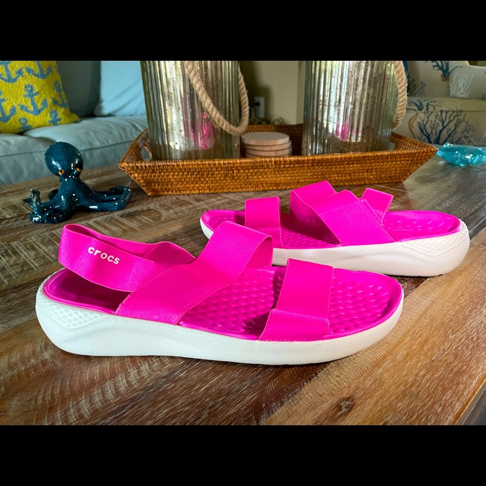 Neon Pink Croc LightRide Stretch Sandal